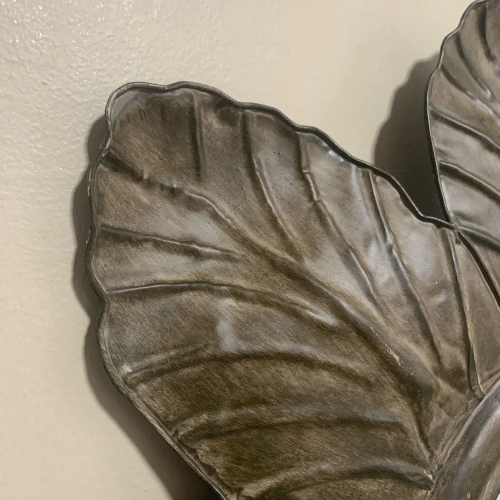 25” Metal Leaf Sunburst Wall Mirror Rustic Bronze Floral Frame Decor Sunflower
